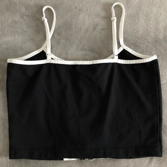 White Stripe Adjustable Strap Spaghetti Strap Tank - Picture 2 of 2